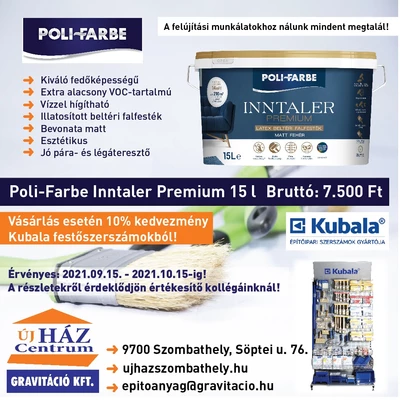 Poli-Farbe Inntaler Premium latex beltéri falfesték akció